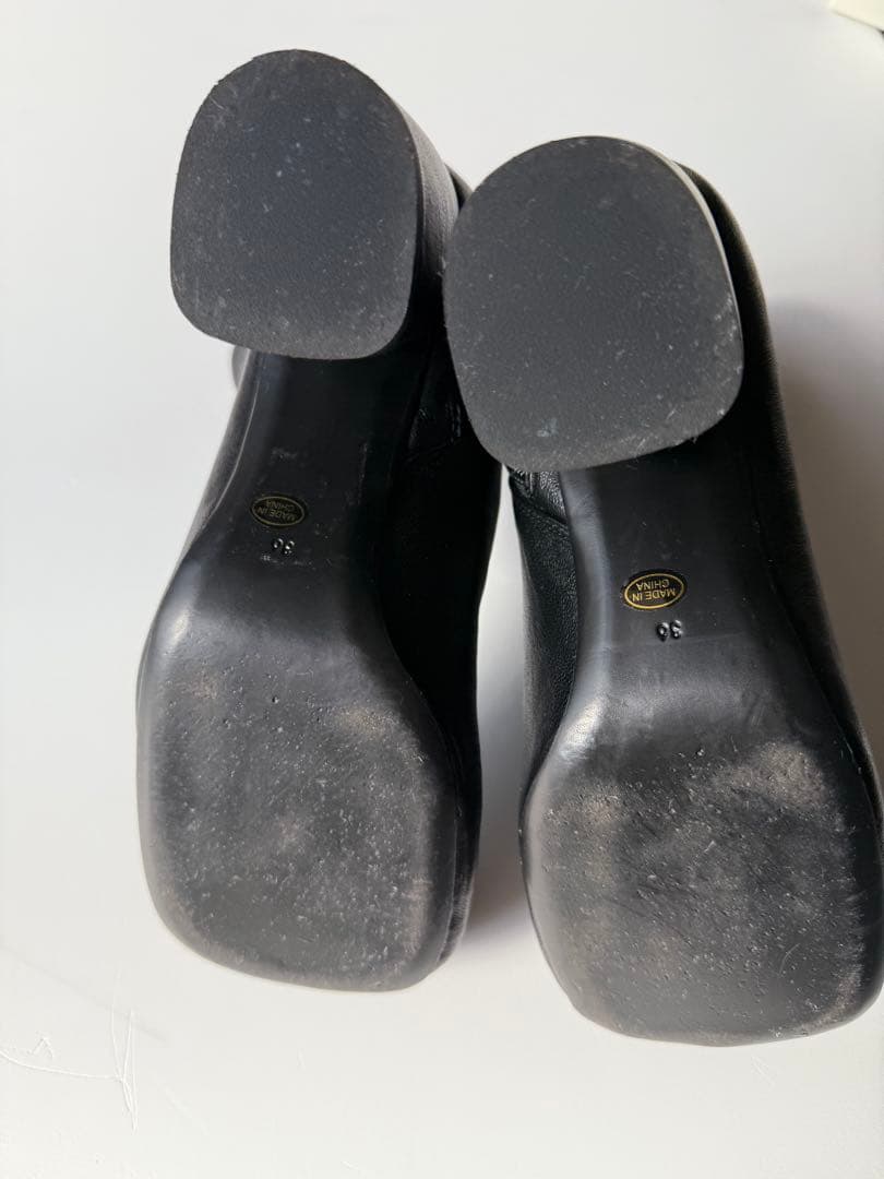 TODAYFULスクエアショートブーツ　ブラック