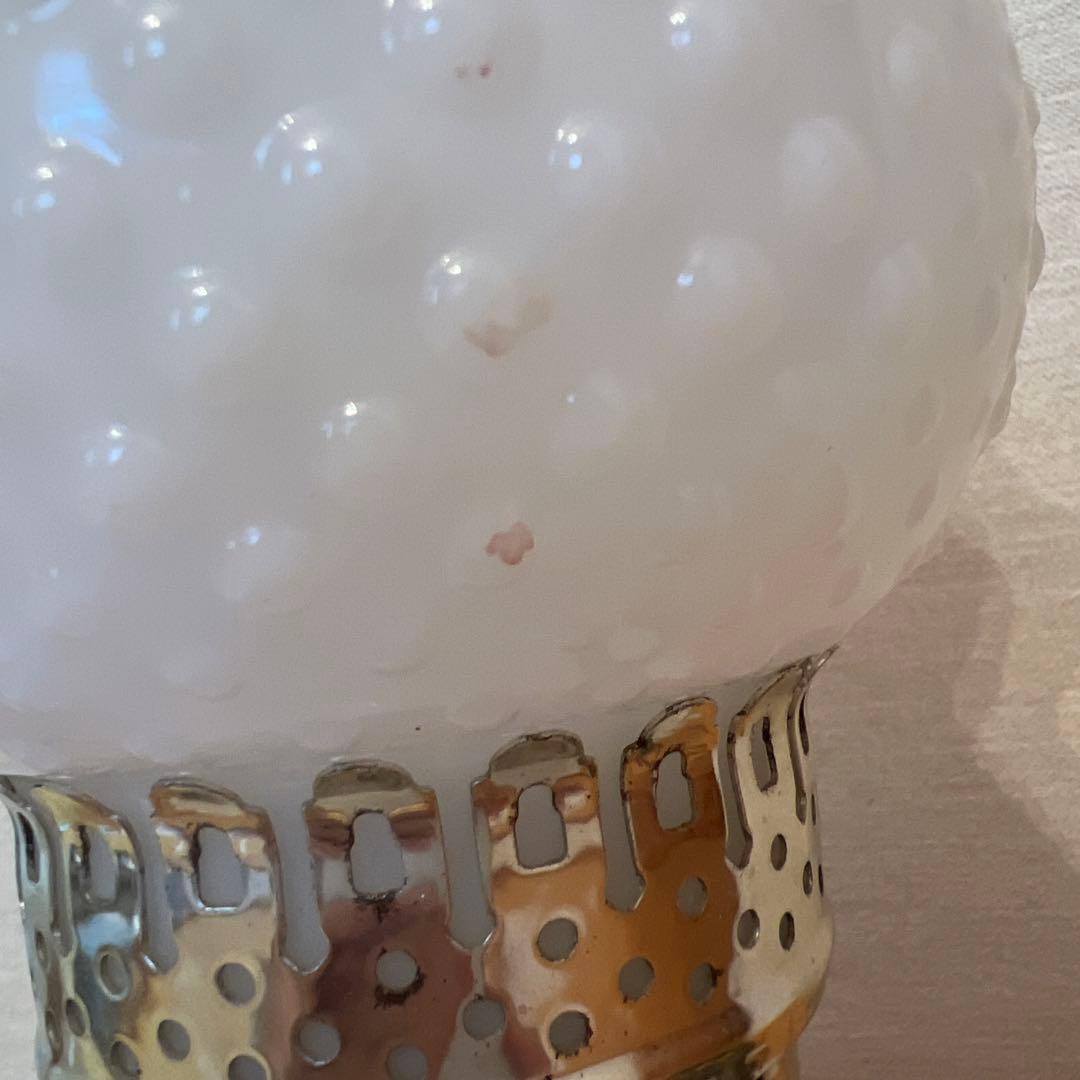 ビンテージランプ　ミルクガラス　ホブネイル　ゴールド