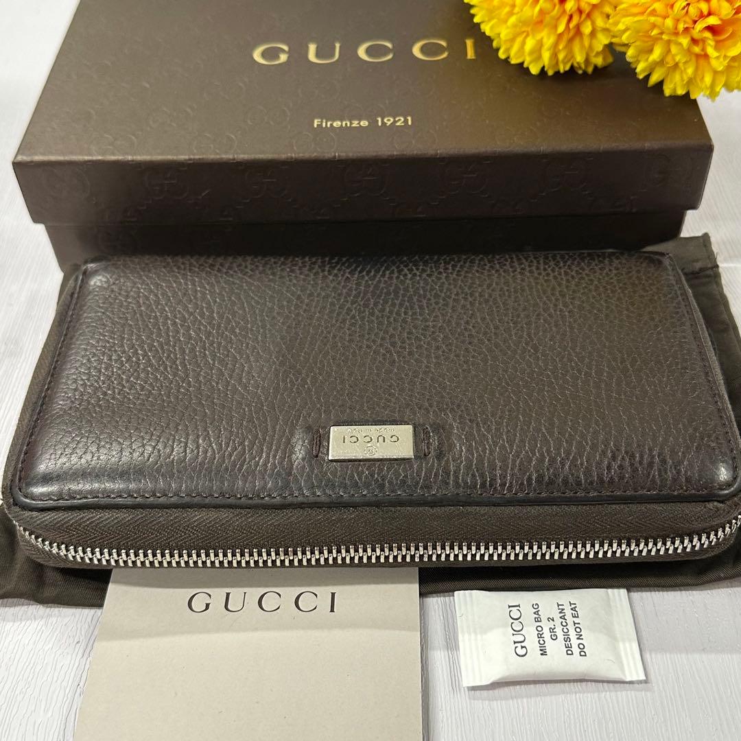超良品‼️ グッチ　GUCCI 財布　長財布　シグネチャー　ラウンドファスナー