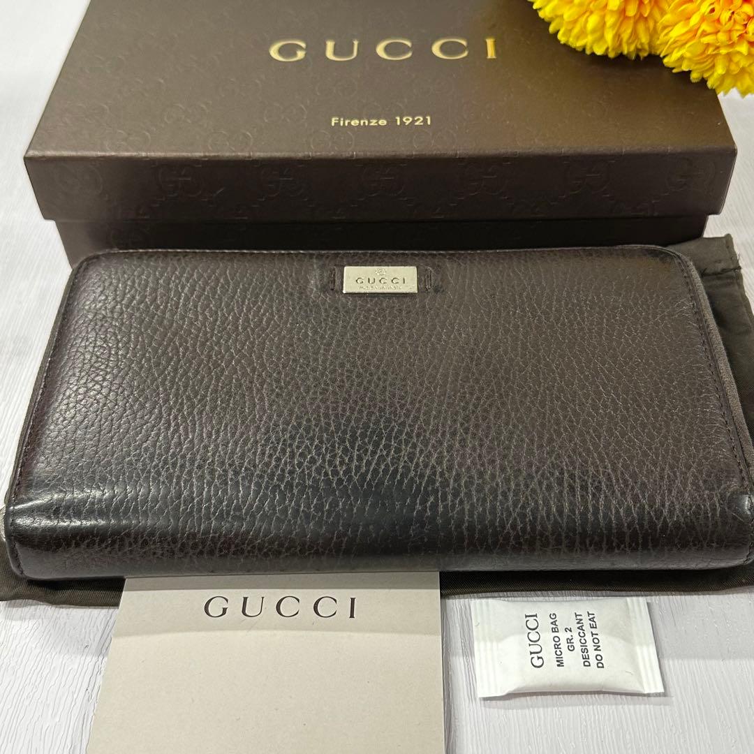 超良品‼️ グッチ　GUCCI 財布　長財布　シグネチャー　ラウンドファスナー