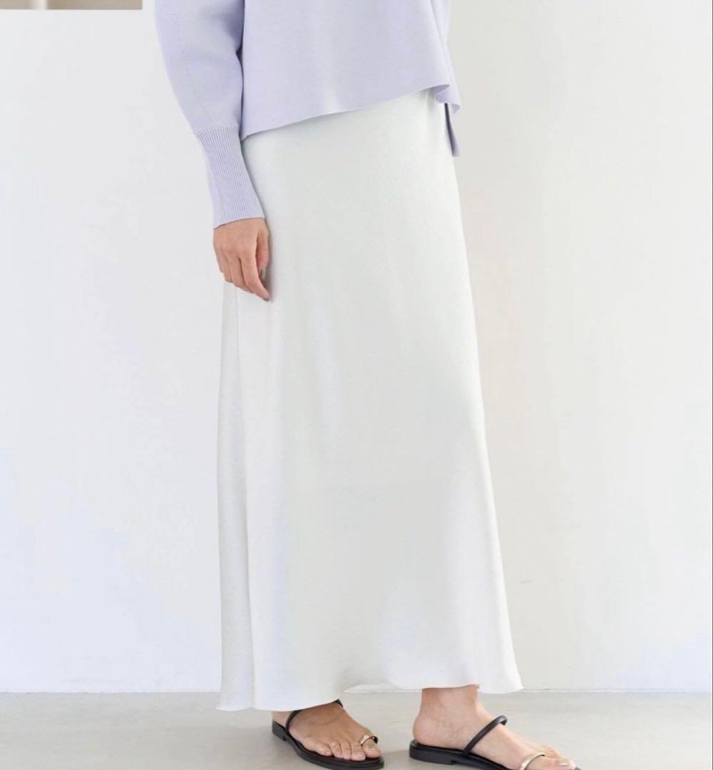IENA ダブルサテンスカート　ホワイト36