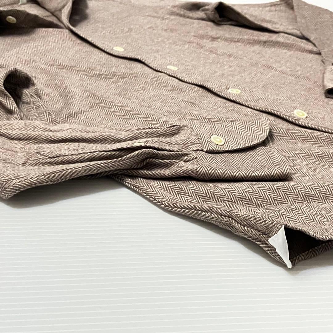 美品 Finamore S イタリア製 定価¥45,000程 ヘリンボン