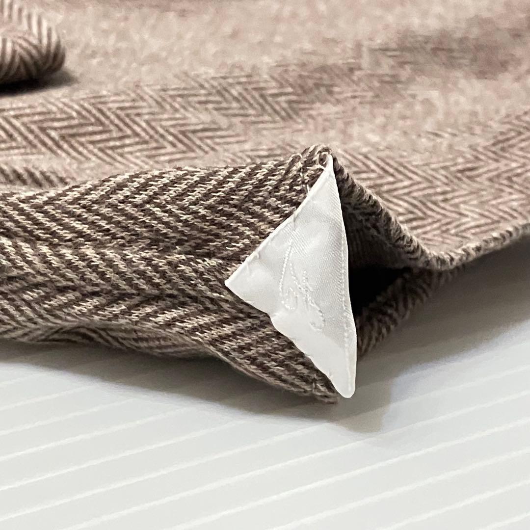 美品 Finamore S イタリア製 定価¥45,000程 ヘリンボン