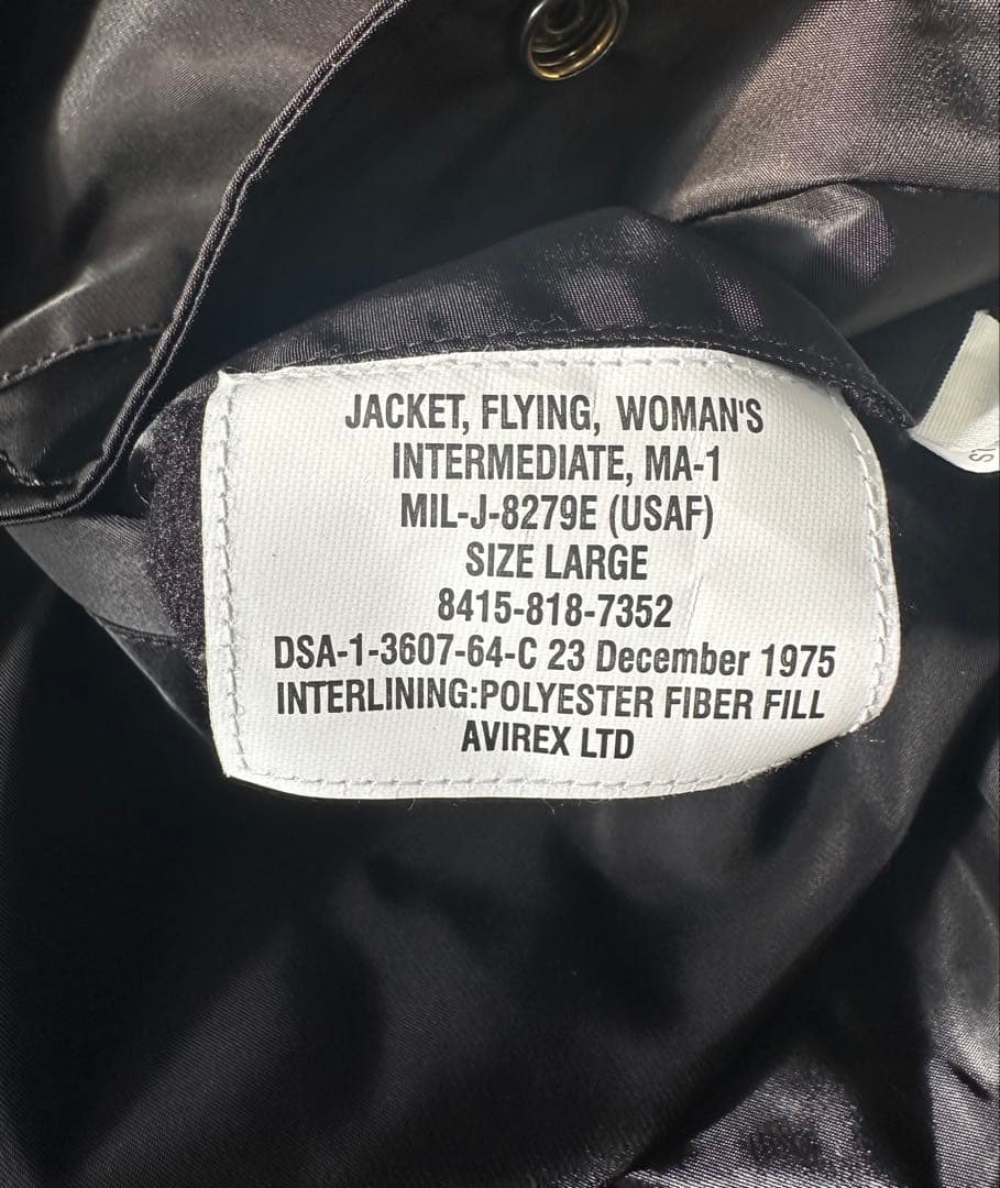 週末割引 AVIREX MA-1 レディースL ライトジャケット