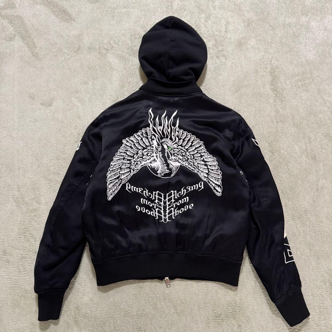 DIESEL ディーゼル スーベニアジャケット スカジャン フーディ 刺繍 黒