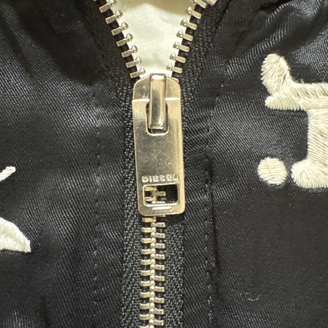 DIESEL ディーゼル スーベニアジャケット スカジャン フーディ 刺繍 黒