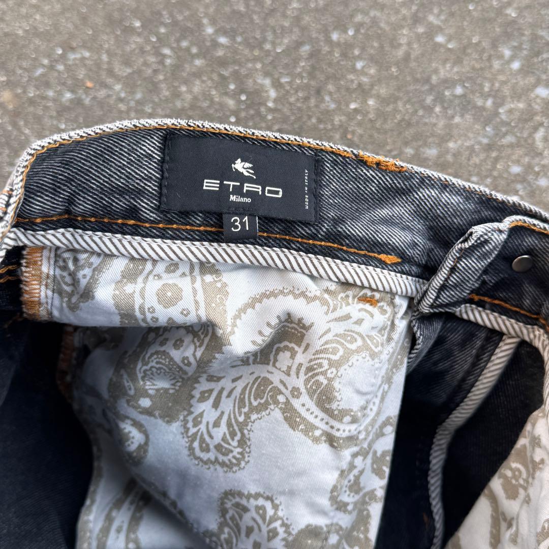 パンツ ETRO Mid-Rise Black Denim Jeans