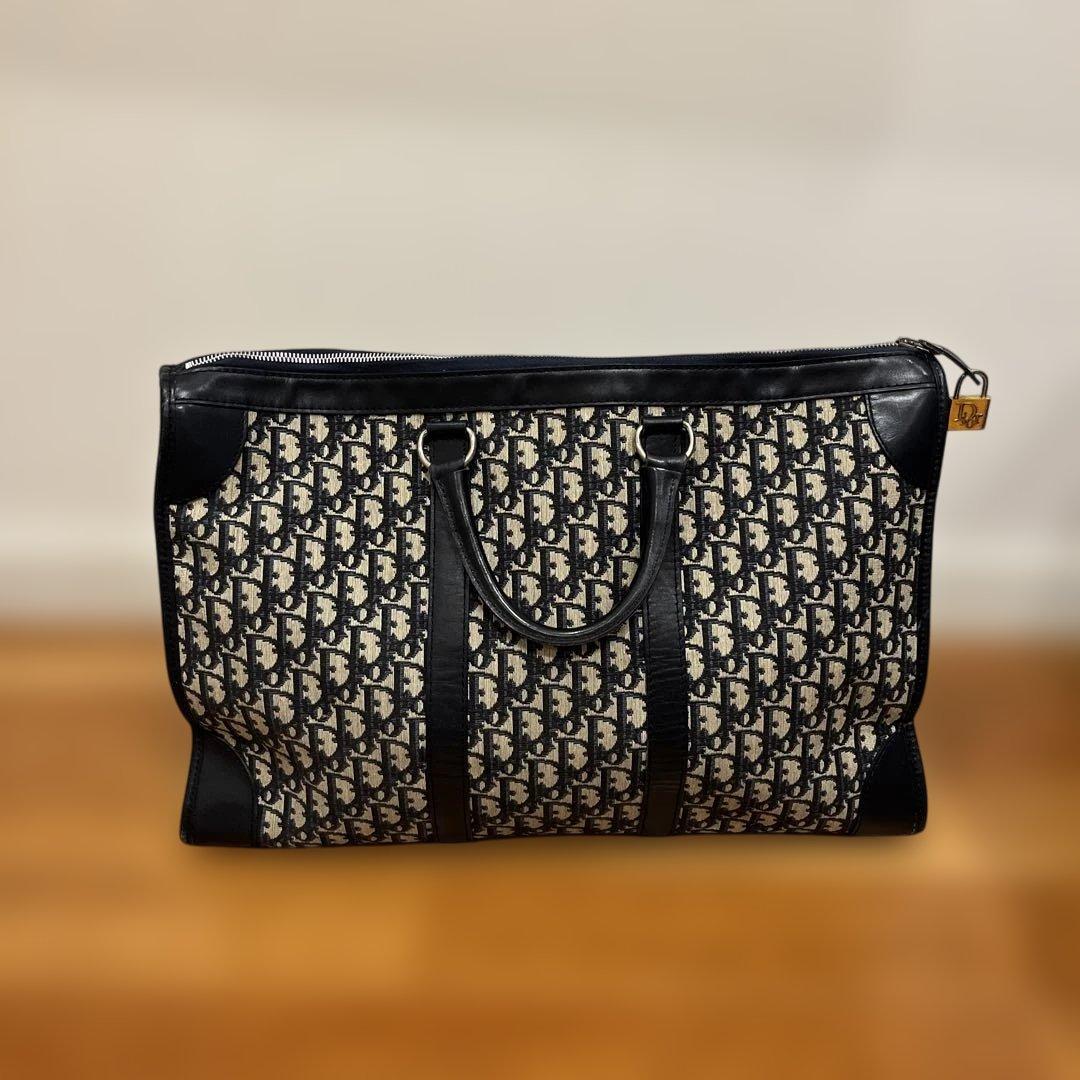 ディオール　ハンドバッグ　トロッター柄　ジャガード　ヴィンテージ　金具