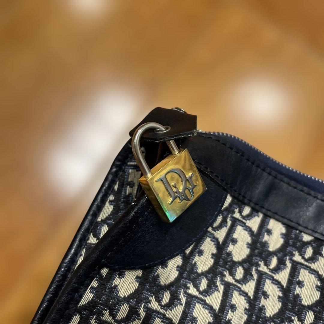 ディオール　ハンドバッグ　トロッター柄　ジャガード　ヴィンテージ　金具