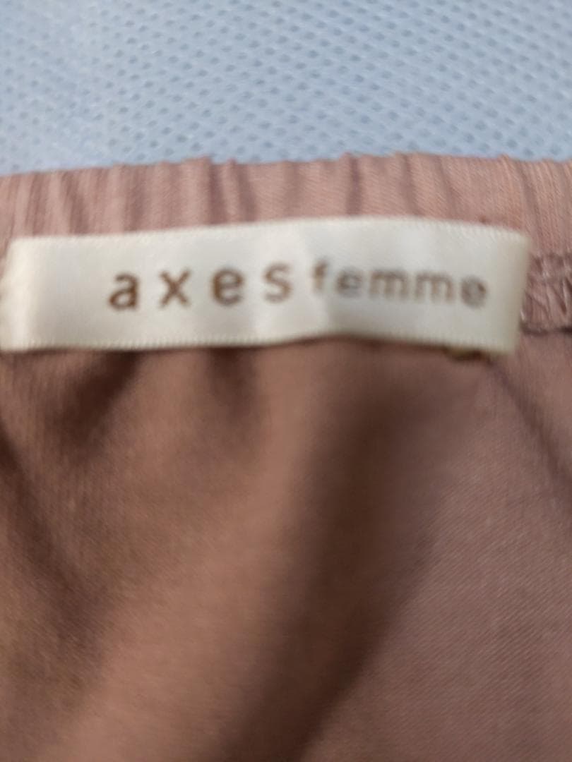 axes femme アクシーズファム キャミソール ピンク リボンとレース装飾