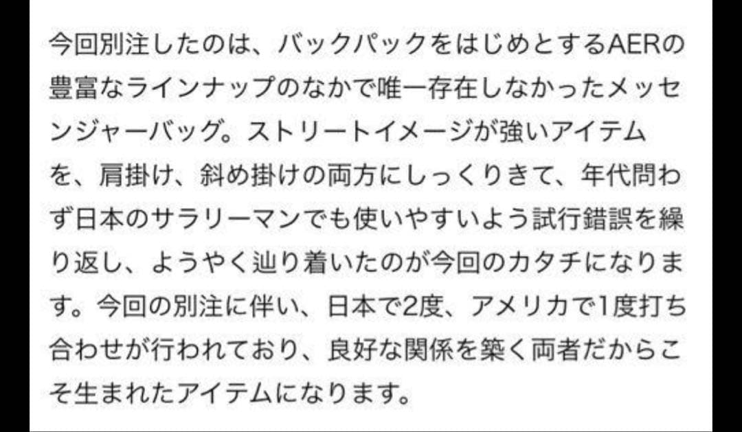 Aer美品オッシュマンズ別注citymessengerシティーメッセンジャー