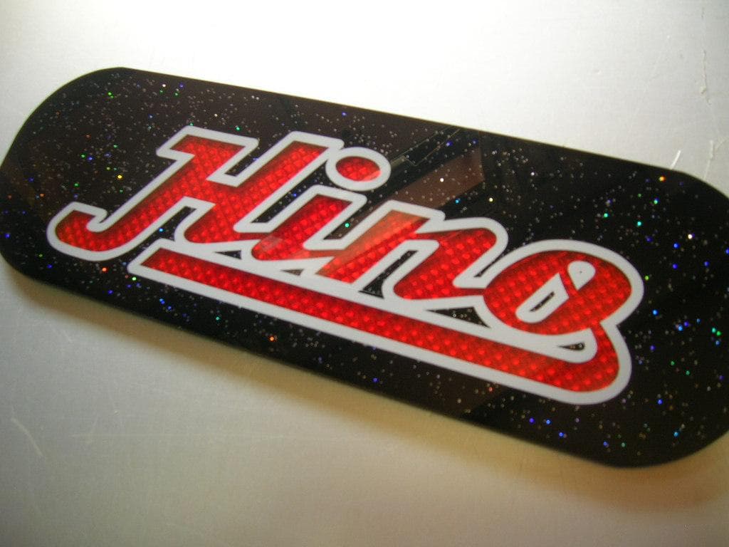 ◆日野バスマーク◆アンドン◆小判板◆Hino◆ラメ有◆デコトラ◆トラック野郎◆赤