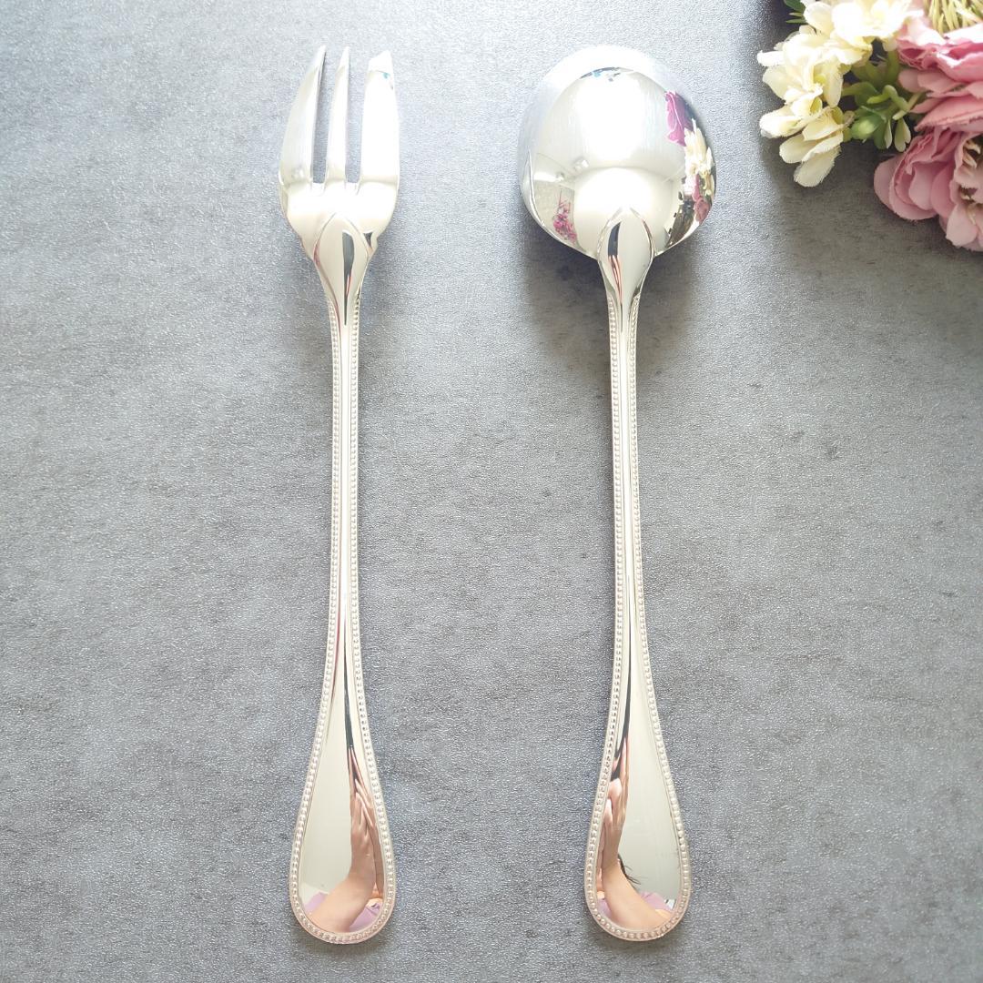 美品 クリストフル パール サービングフォーク サービングスプーン