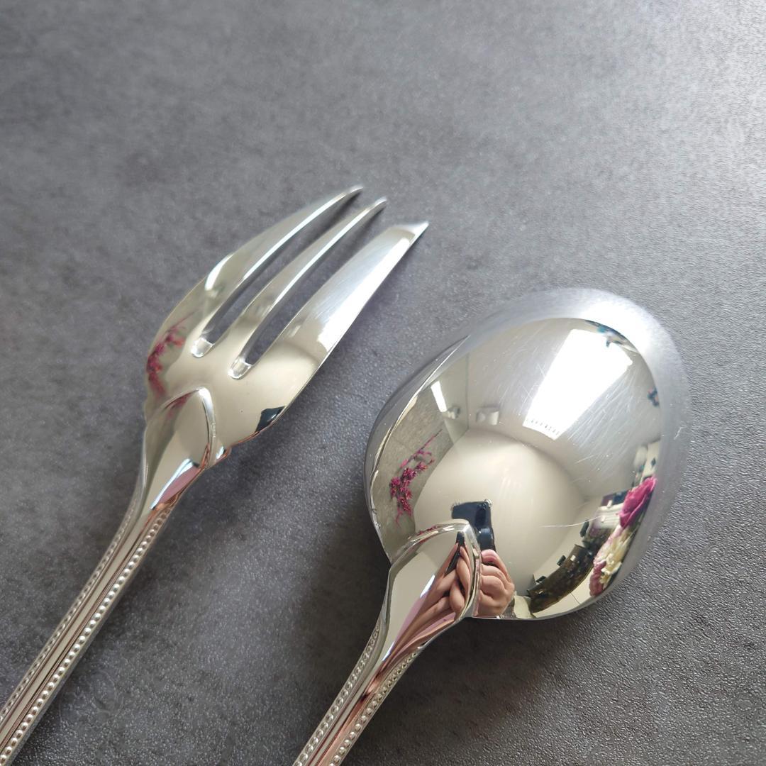 美品 クリストフル パール サービングフォーク サービングスプーン