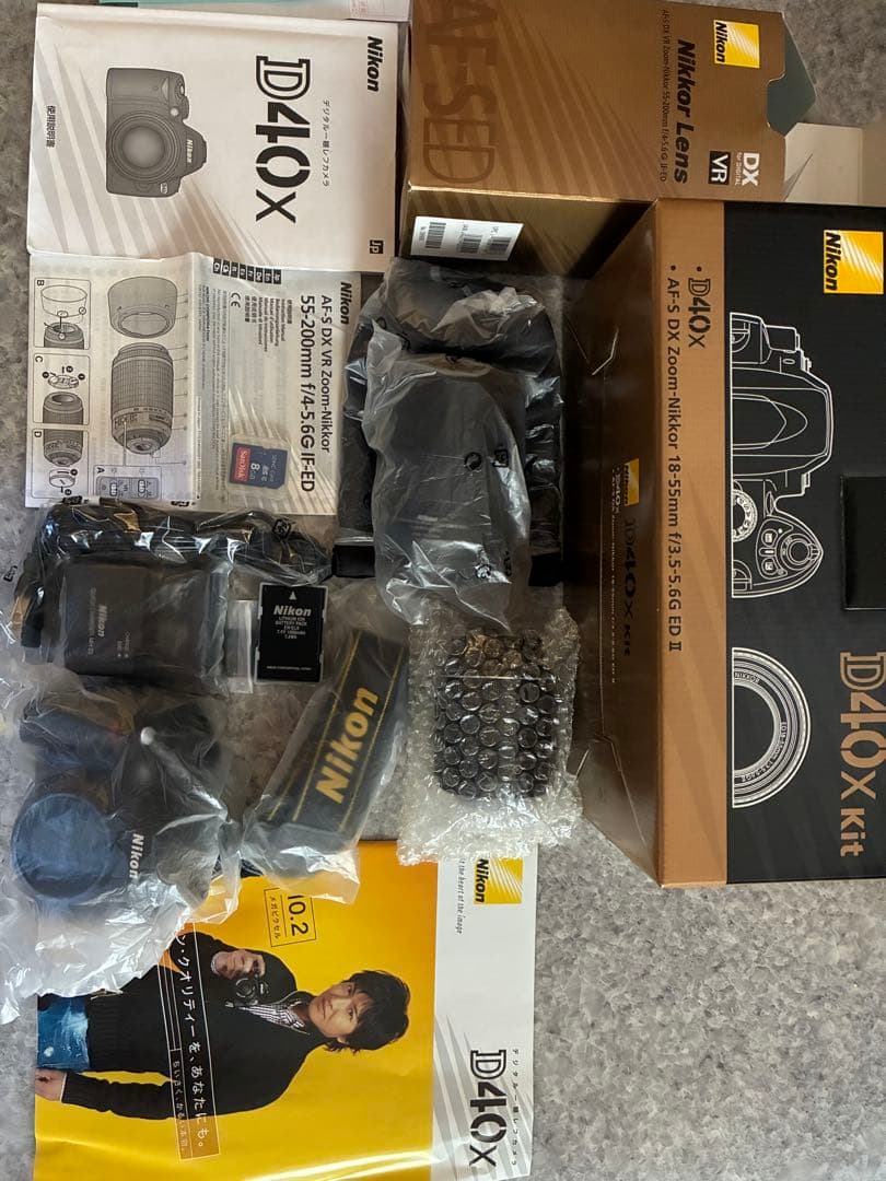 NikonD40Xダブルズームキットフラッシュ内蔵高速連写レンズカバーSDカード