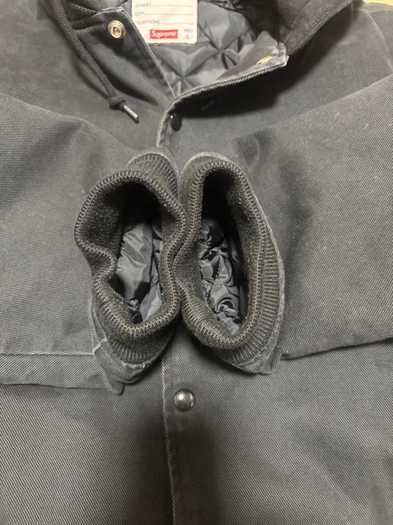 美品！supreme Hooded Twill Varsity Jacket