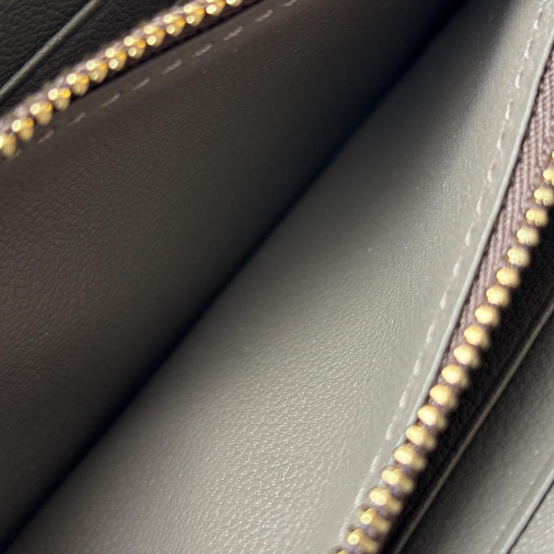 未使用 オオバセイホウ ポケットブック 牛革 長財布 ラウンドウォレット トープ