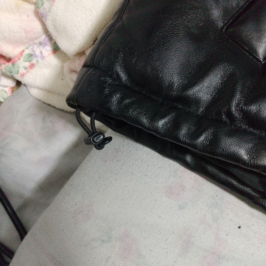 美品ブラックラムスキンレザーダウンジャケットMサイズ