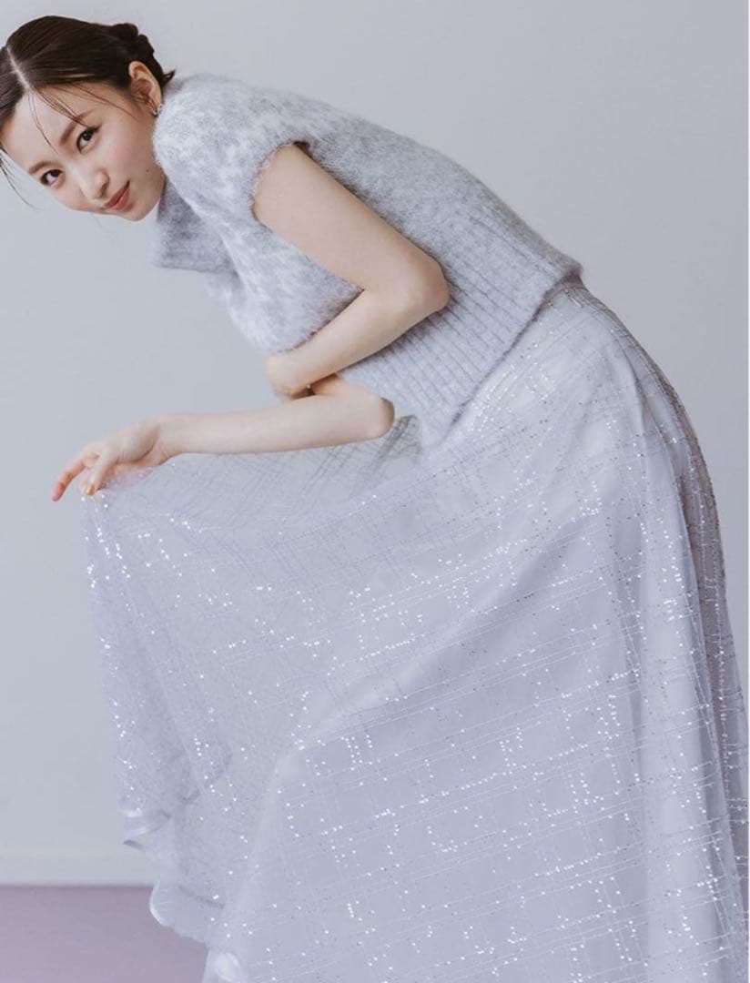 CELFORD セルフォード バリエーションチュールフレアスカート ラメ