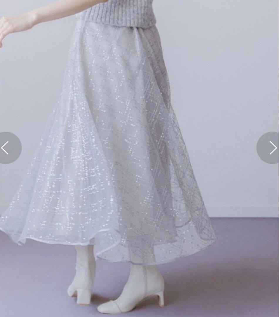 CELFORD セルフォード バリエーションチュールフレアスカート ラメ