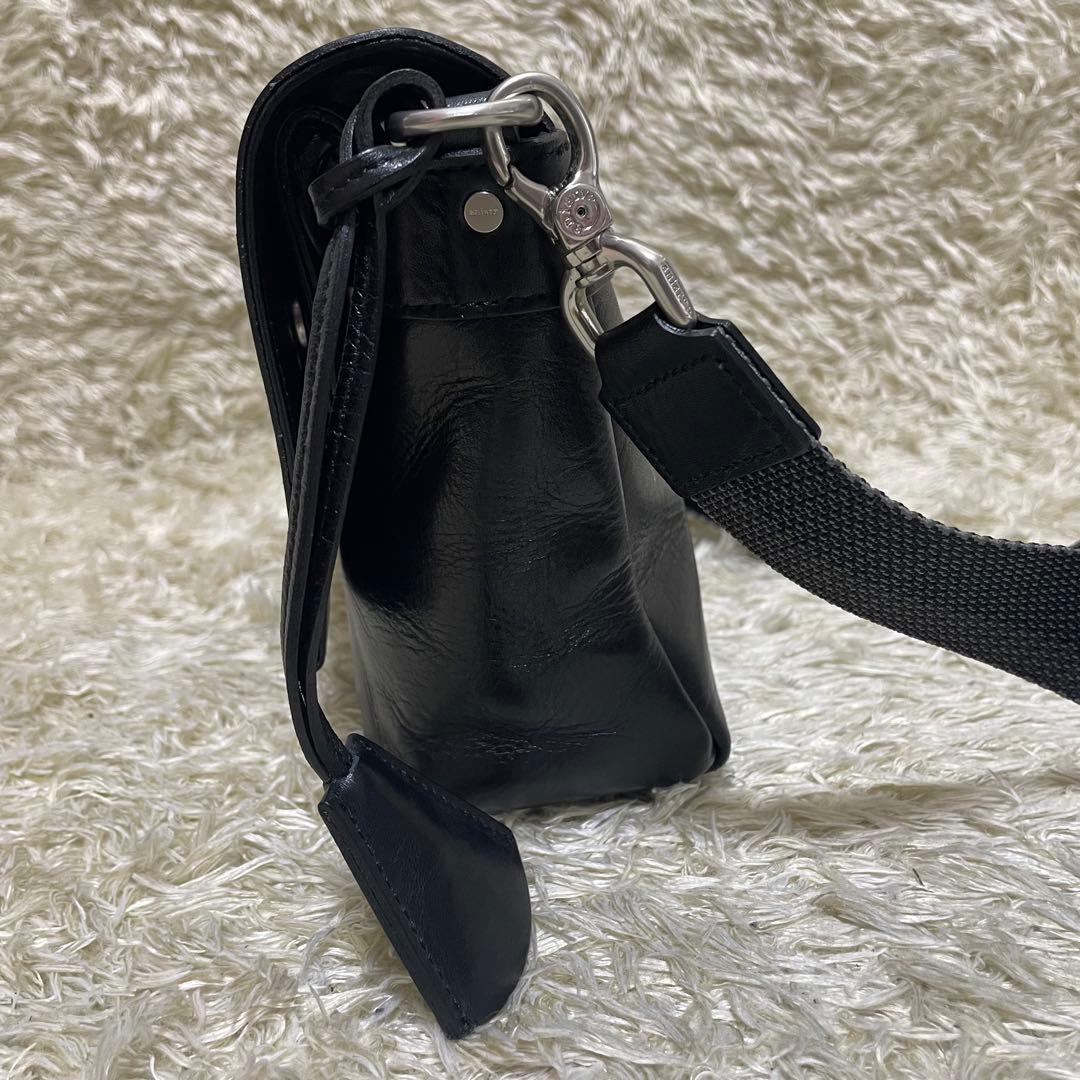 aniary アニアリ　ショルダーバッグ　メッセンジャーバッグ　ブラック　レザー