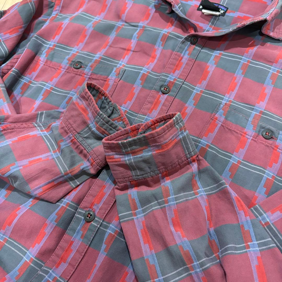 90s patagonia パタゴニア 総柄 ネルシャツ風 雪なしタグ 長袖