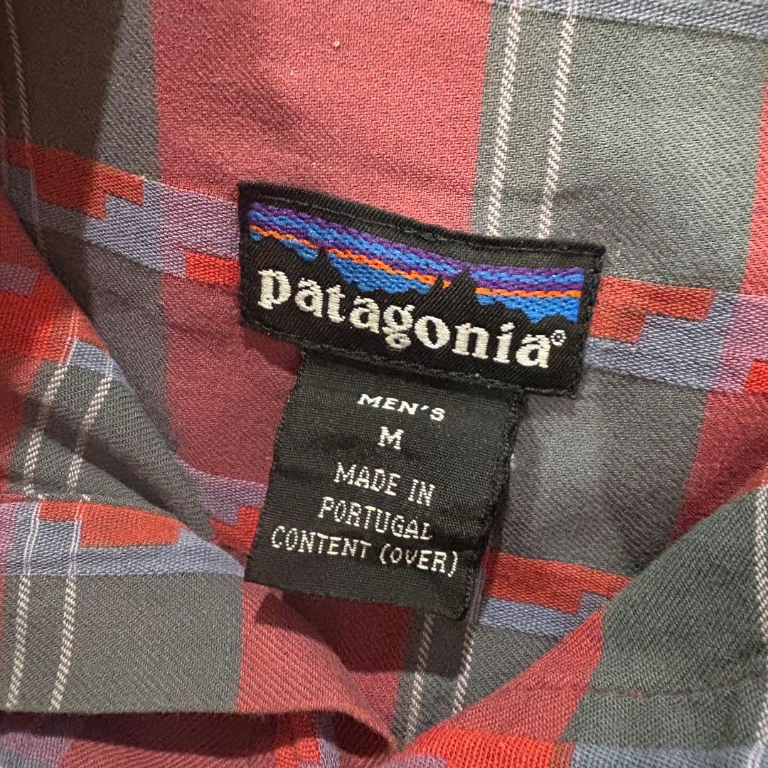 90s patagonia パタゴニア 総柄 ネルシャツ風 雪なしタグ 長袖
