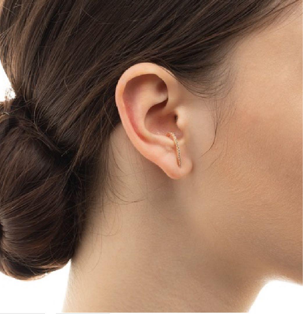 ［ぱふ】Hirotaka K10YG ダイヤモンド インナーフック片耳