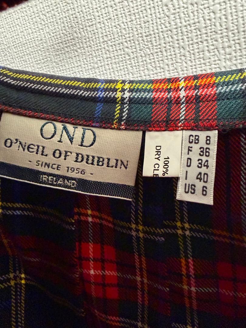 オニールオブダブリン　赤チェックスカート　8号