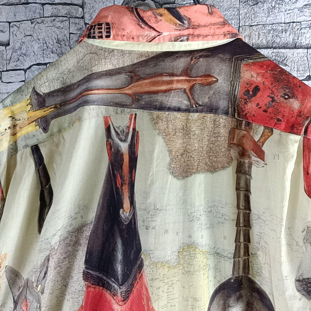 希少✨Paul Smith 長袖BDシャツ アフリカンマスクプリント 総柄 L