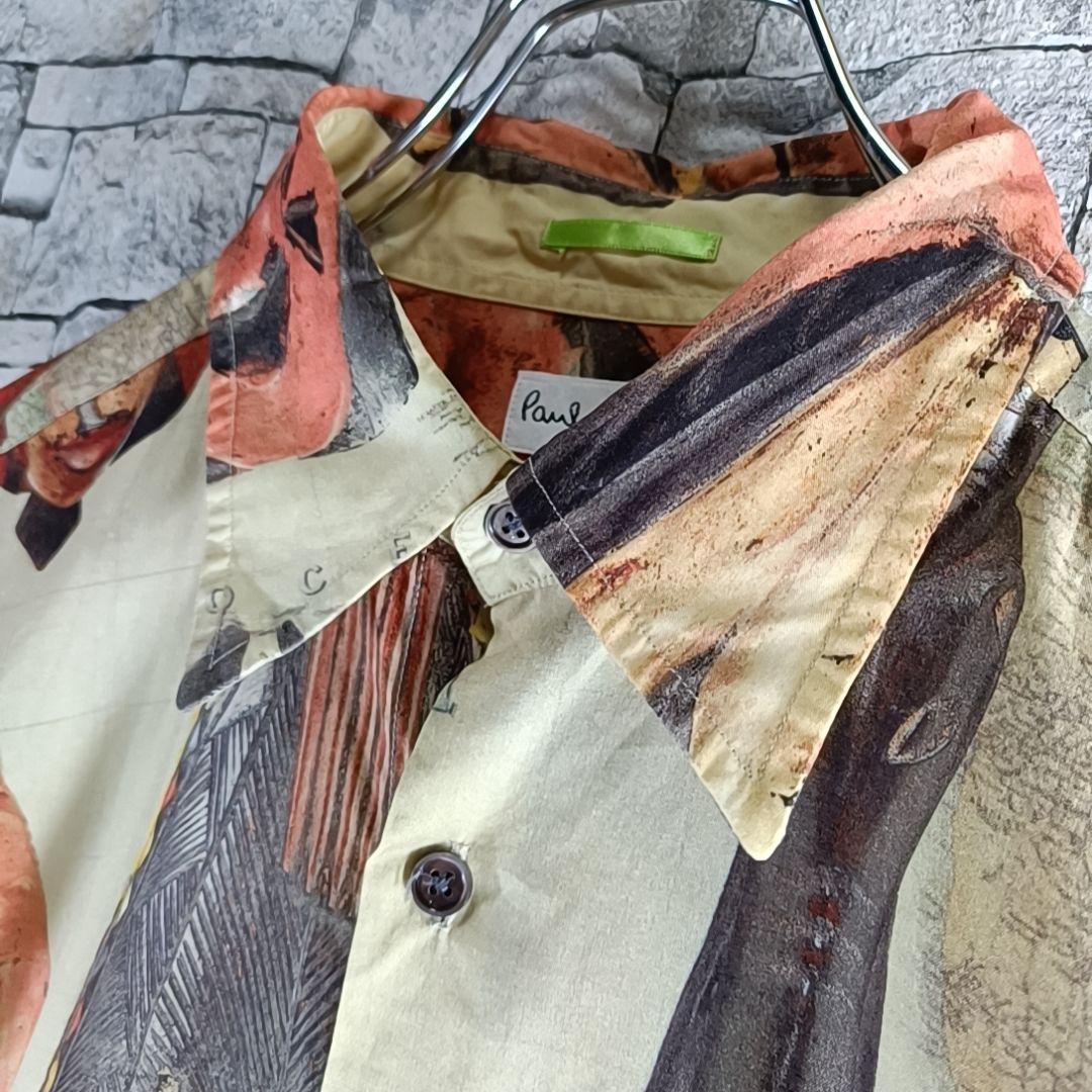 希少✨Paul Smith 長袖BDシャツ アフリカンマスクプリント 総柄 L