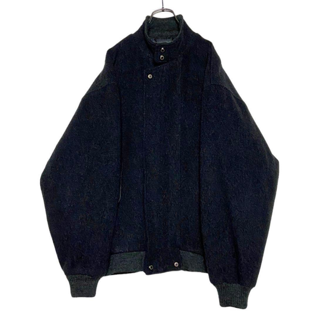 希少90sヴィンテージ日本製 肉厚ウールジャケット カシミヤ入り グレーブルゾン