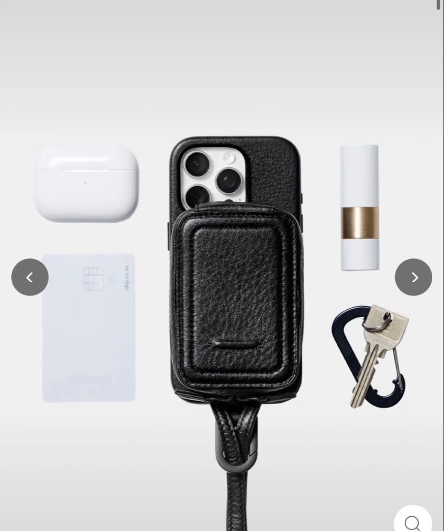 objcts.io ストラップ一体型マイクロバッグ ブラック