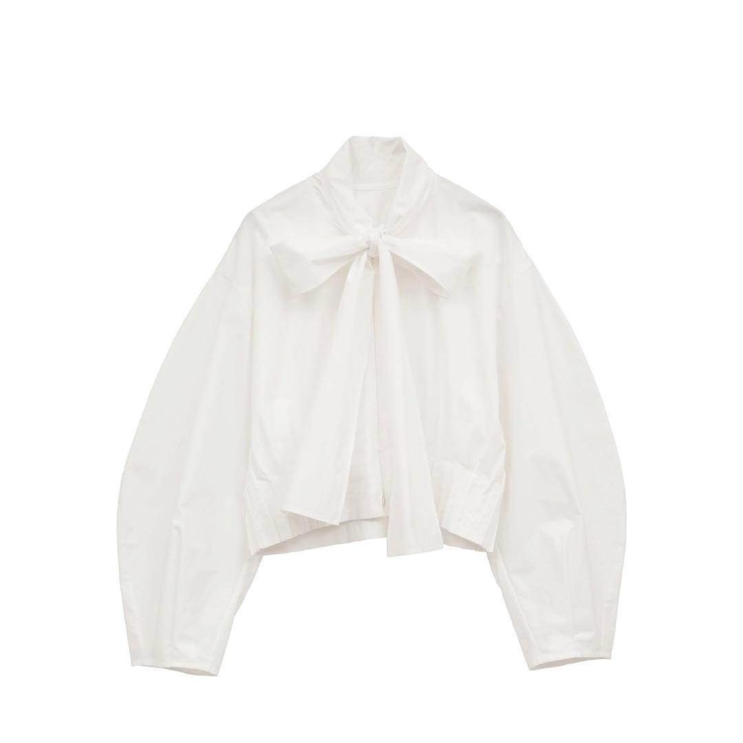 CLANE＊RIBBON ZIP SHIRTS ホワイト／サイズ1 新品