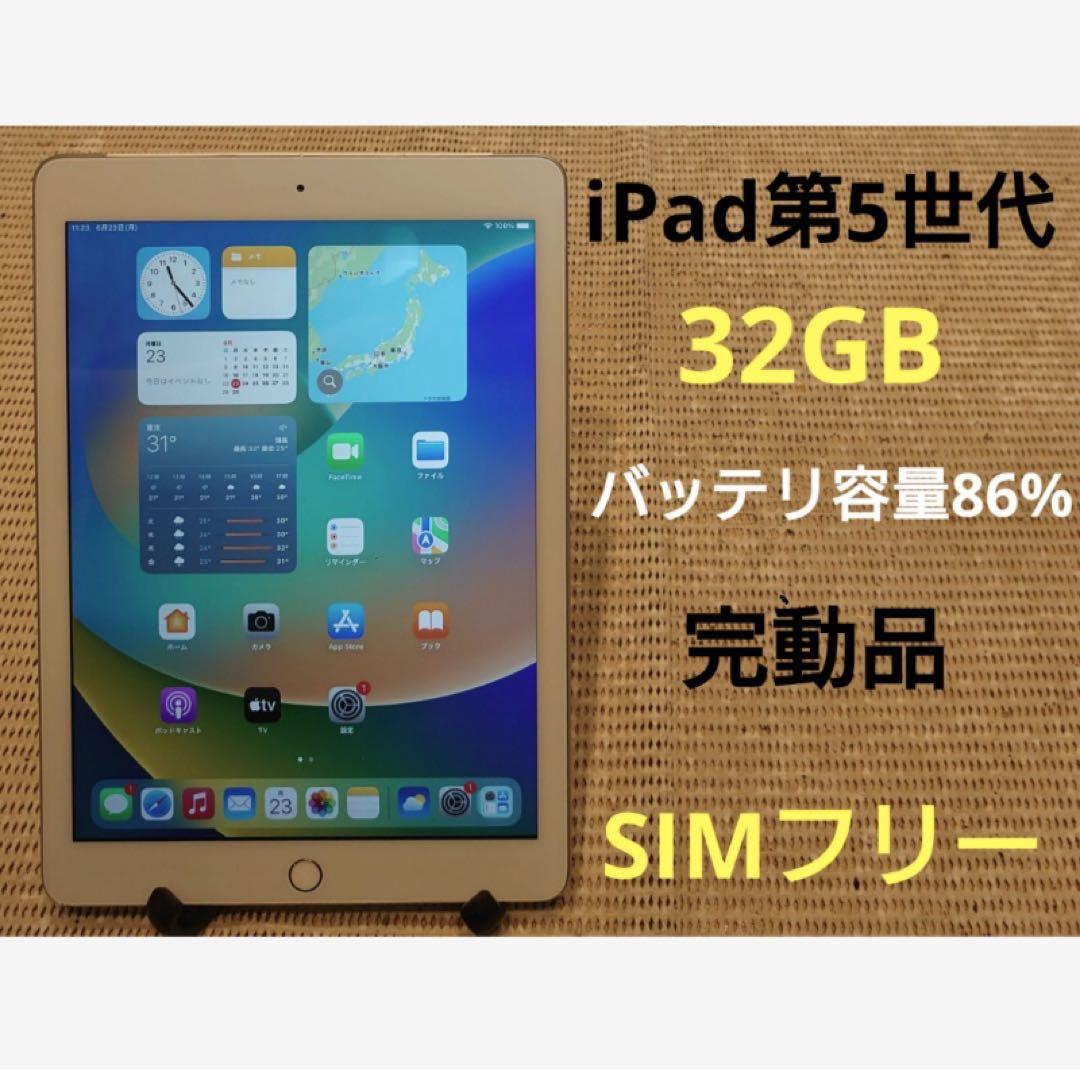 完動品SIMフリーiPad第5世代(A1823)本体32GB送料込PHLJK