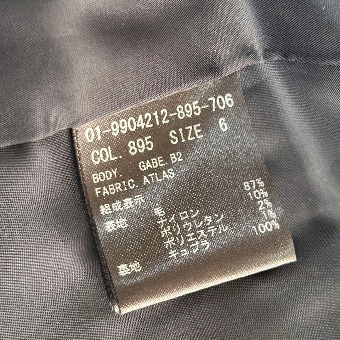 m6187【美品 現行タグ セオリー】パンツスーツ上下 ストライプ 黒 6 XL