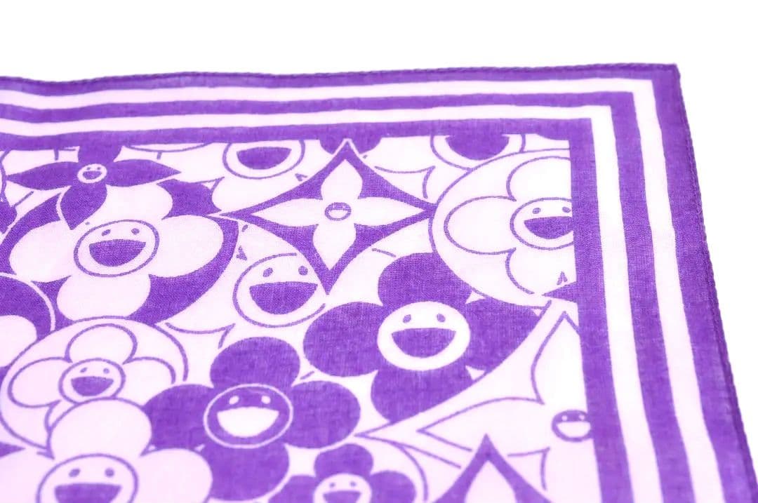 レア ルイヴィトン 村上隆 コラボ コットン ハンカチ スカーフ
