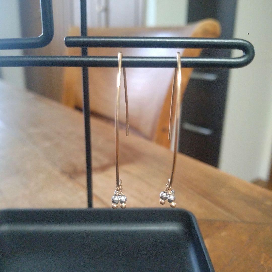 【極美品】Rebeccaフープピアス ダイヤモンド風装飾付き