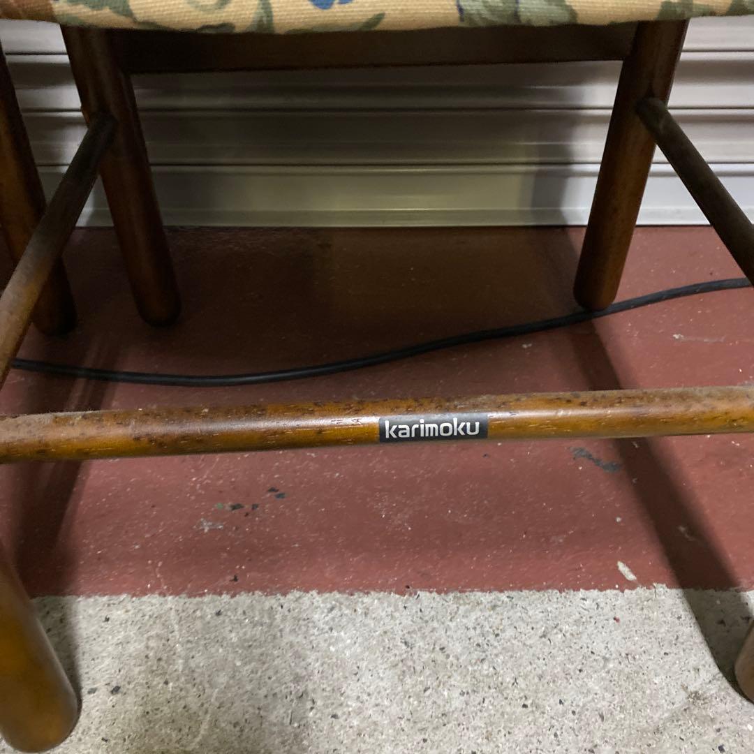 p*a様 カリモク ダイニングチェア 花柄 椅子 セット