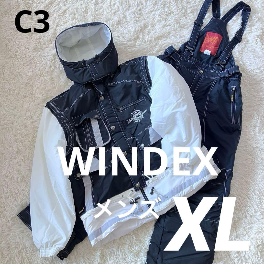 #C3✨希少 レアWINDEX✨スキー スノボ ウェア 上下 メンズXL レトロ