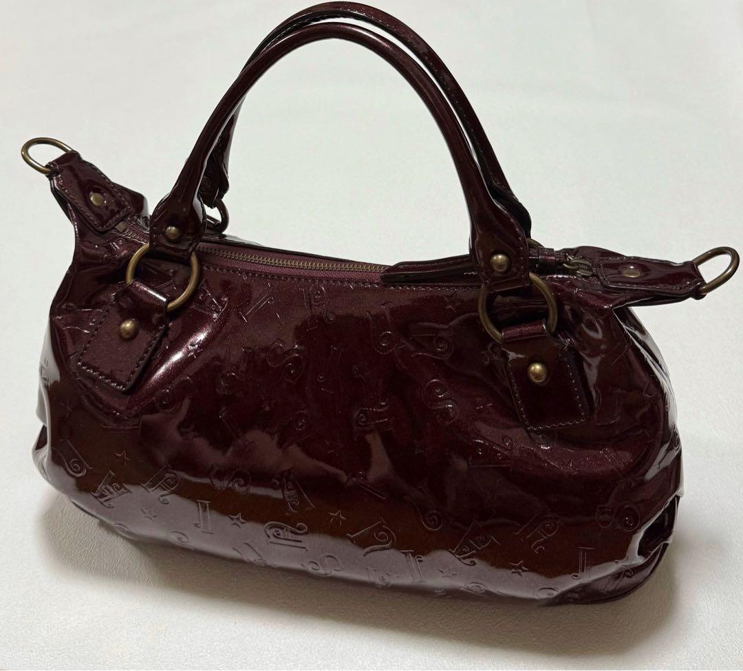 ANNA SUI 2wayボストンバッグ ショルダーバッグ エナメル ロゴ