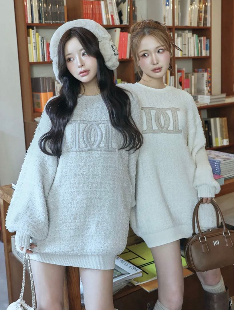 ❤︎Darich DDロゴツイードニットプルオーバー❤︎ サックス