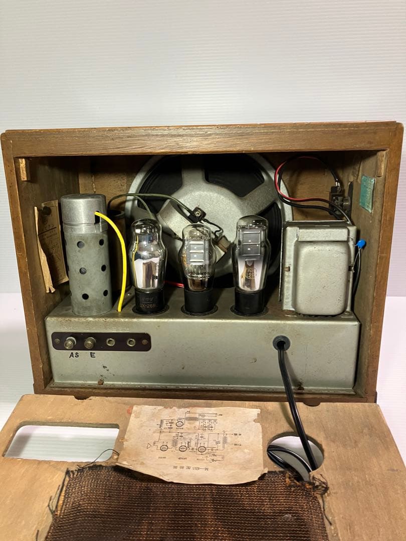 真空管ラジオ　4球ST管　完動品　　　　　　　　　　　　不良部品古い部品交換済み