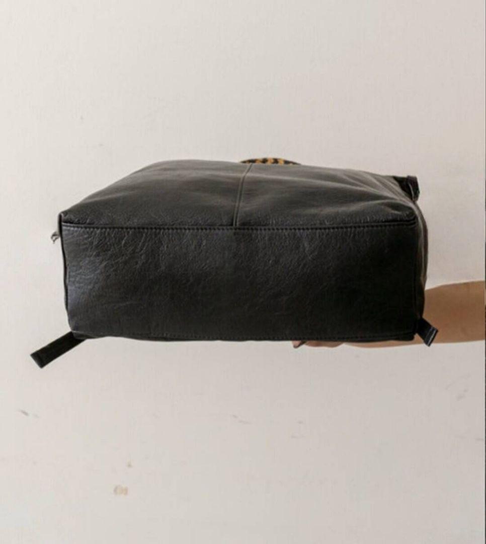 イアパピヨネ ミックス編みリュックサック 本革 リュック A4対応