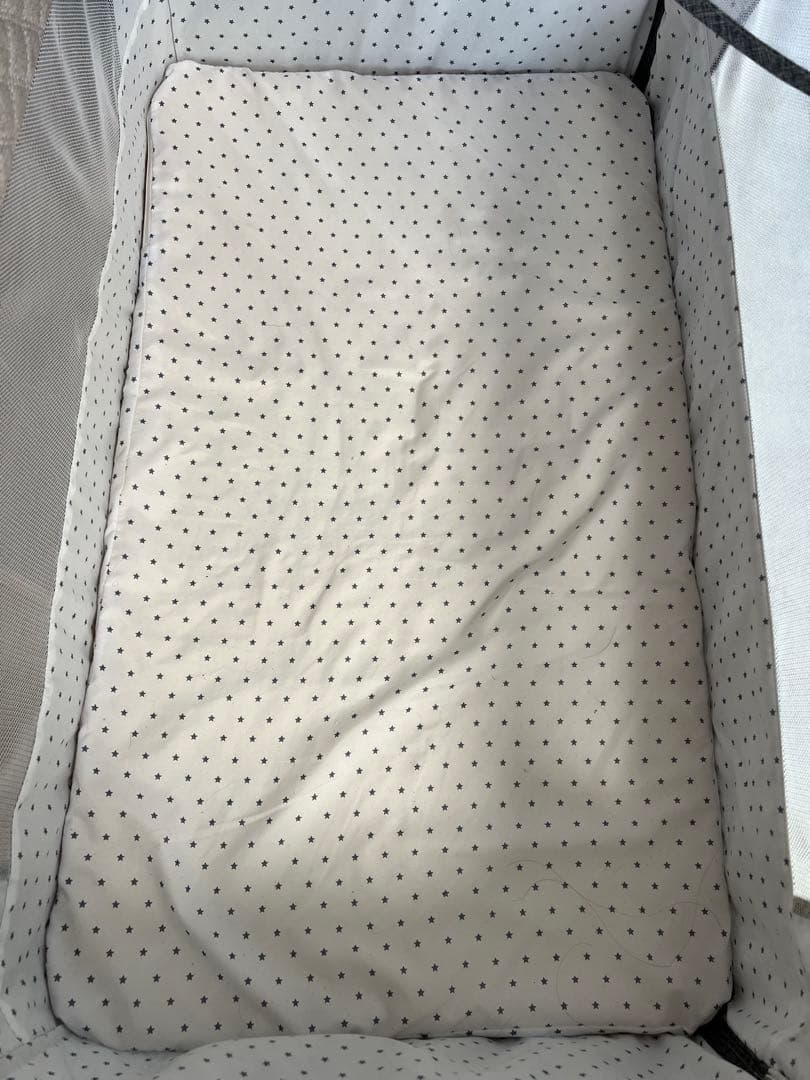 のんKino Linpo ベビーベッド グレー 添い寝 キャスター