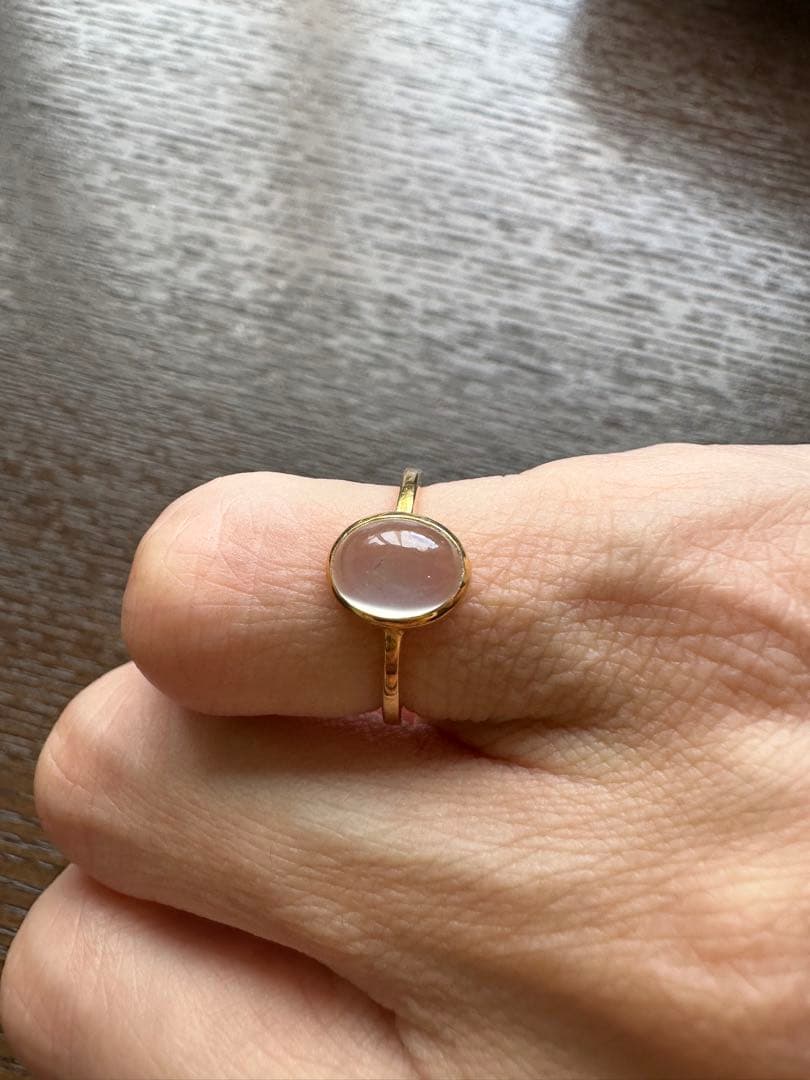 【週末値下げ】ムーンストーン 18Kリング 6号