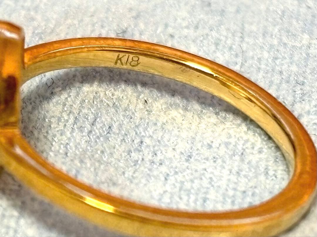 【週末値下げ】ムーンストーン 18Kリング 6号