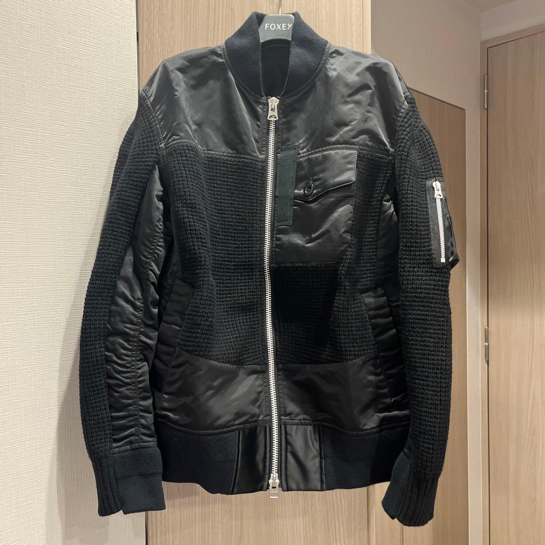 TOM sacai サカイ 20SS ナイロンニット ドッキングブルゾン