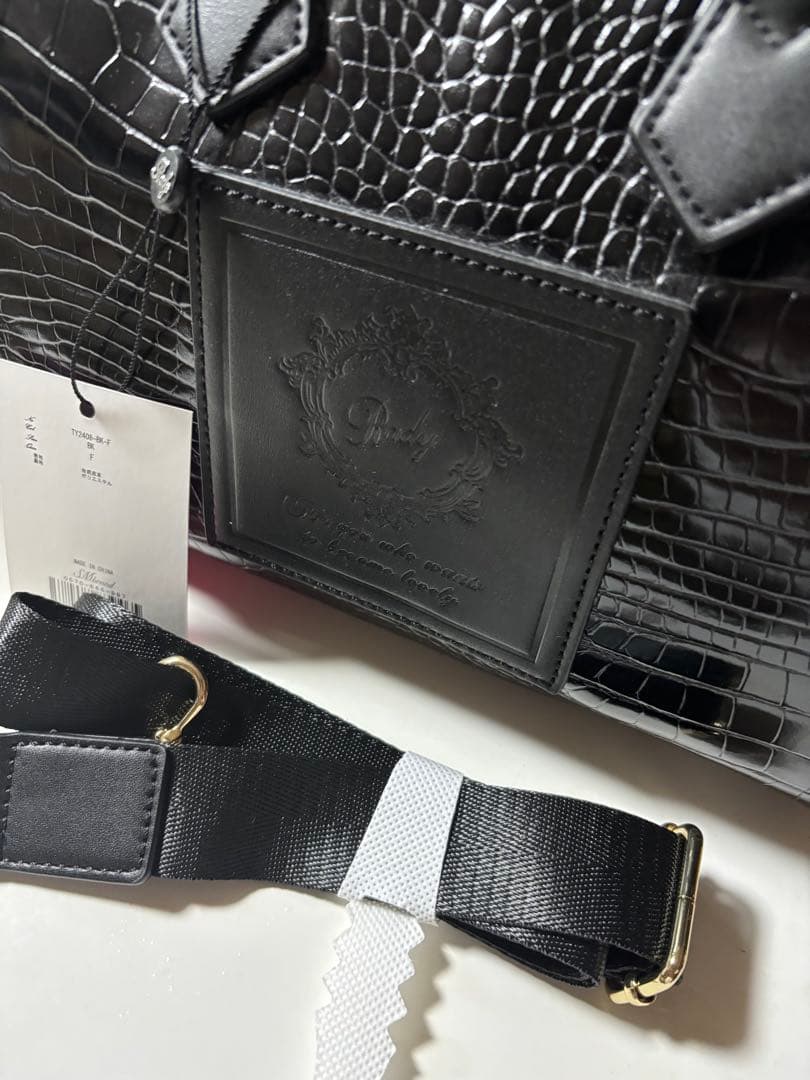 rady ブラック クロコダイル風　ボストンバック