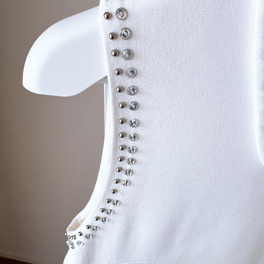 ホワイトノースリーブミニワンピース